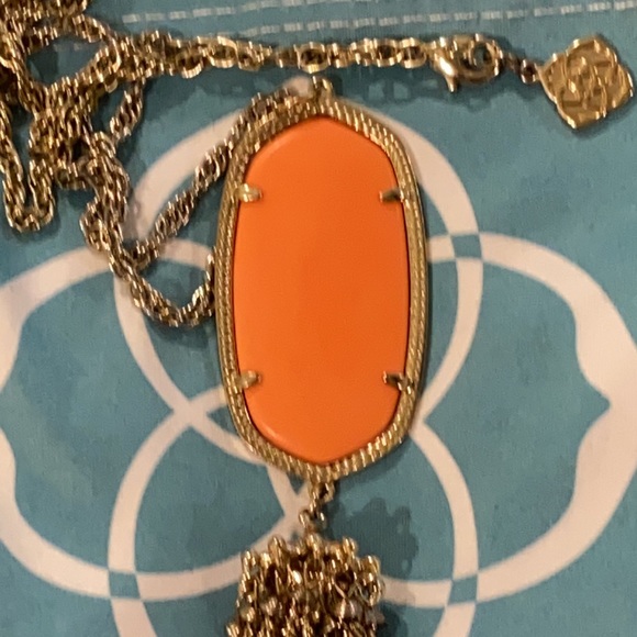 Kendra Scott Orange Pendant Necklace with Gold Tassel - Picture 2 of 4